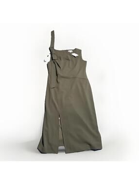 Calvin Klein Dress Womens 10 Sheath Midi Bodycon Stretch Classic Tie Zip NWT(A36